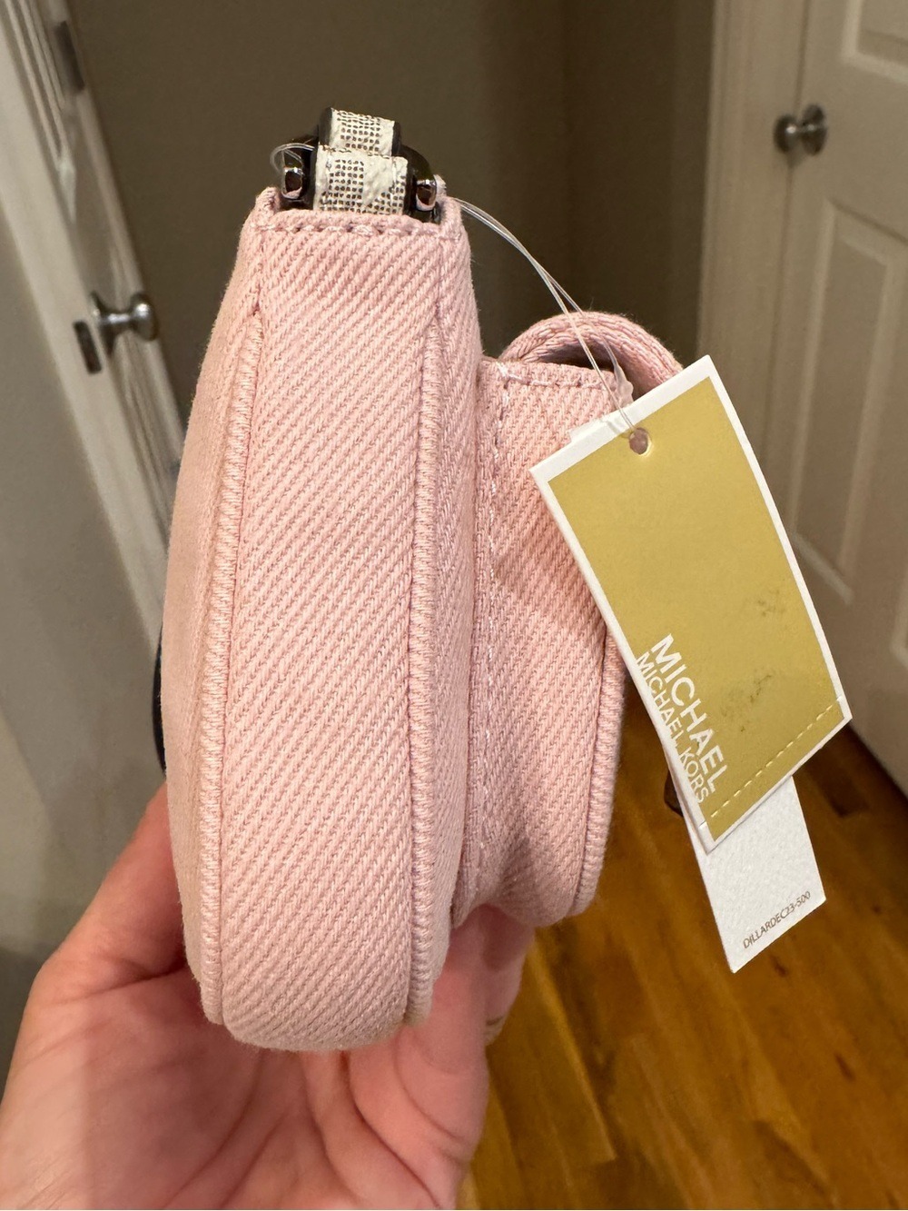 Michael Kors - Zoe Rosewater Small Pouchette NWT - Denim Brand New - Picture 7 of 9